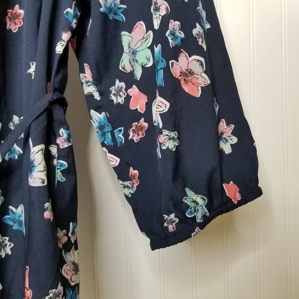 Oh Baby Maternity Floral Tie‎ Waist Top LG - Picture 5 of 7